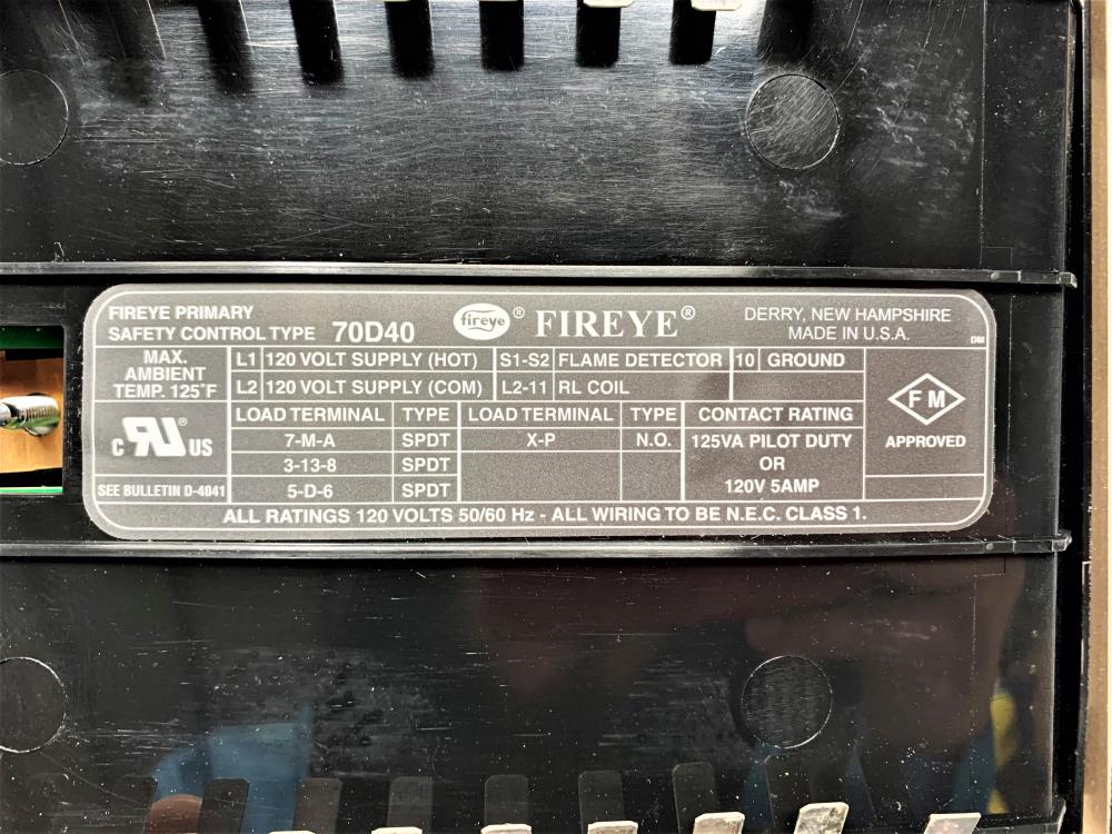 Fireye Flame Safeguard Chassis Semi-Automatic, 120V, Model 70D40
